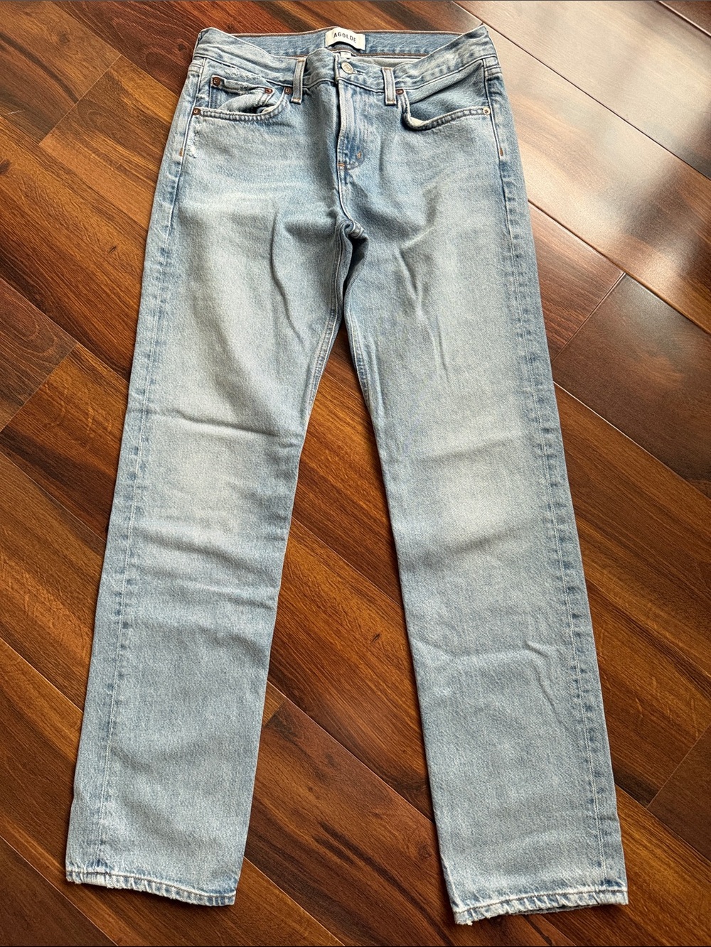 AGOLDE Low Rise Slim Light Wash Straight Cut 86531 Womens 26
